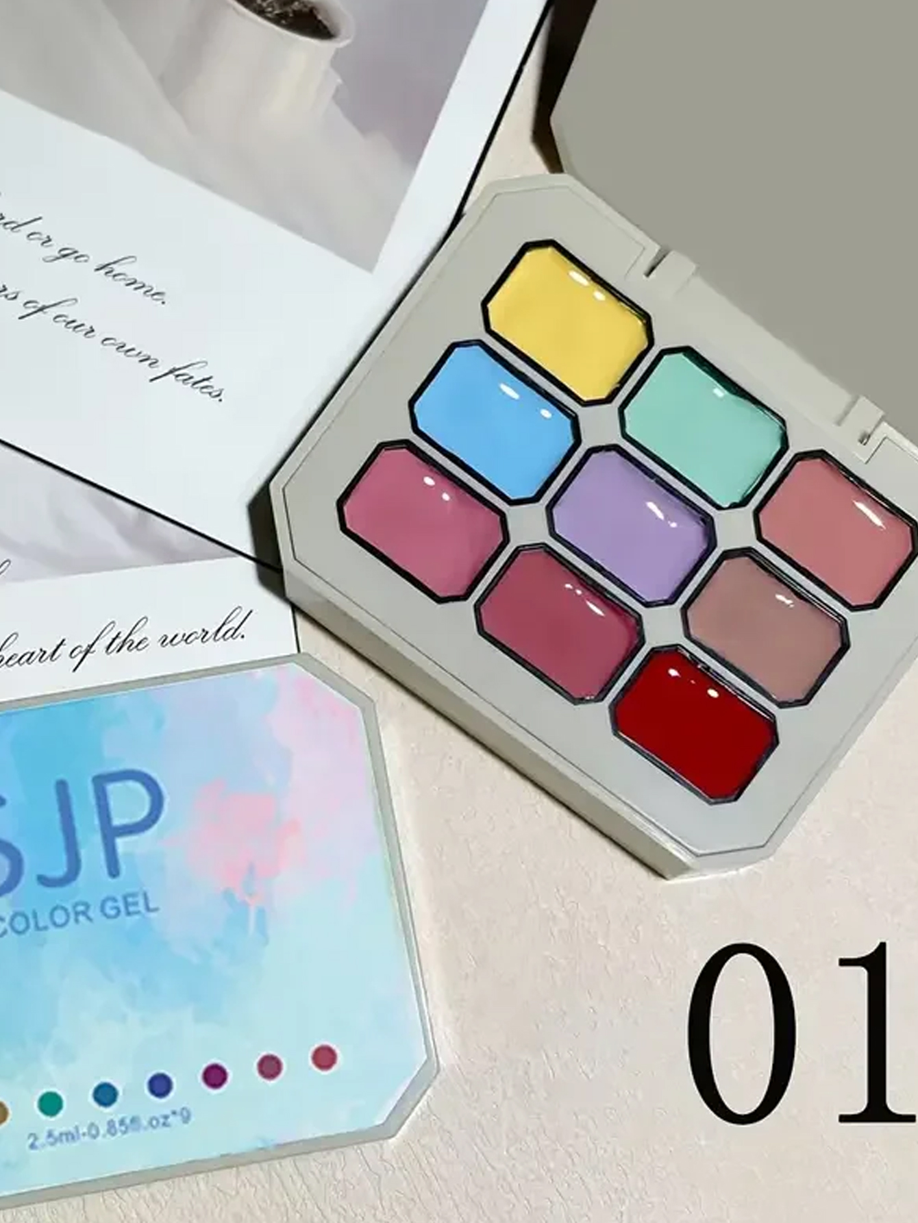 Photography Lighting Gels - 9 Colors Solid Nail Polish Palette