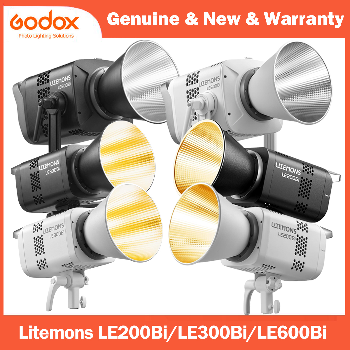 Photography Lighting Godox - Godox Litemons LE200Bi/LE300Bi/LE600Bi Bi-color LED Light