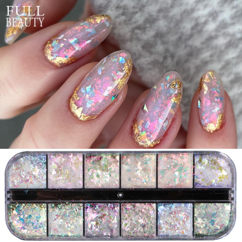 Photography Lighting Grid - 12 Grids Iridescent Nail Aurora Glitter