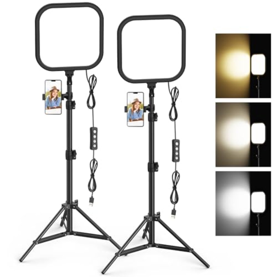 Photography Video Lighting Kit - 2Pack LED Video Light Kit, 15W