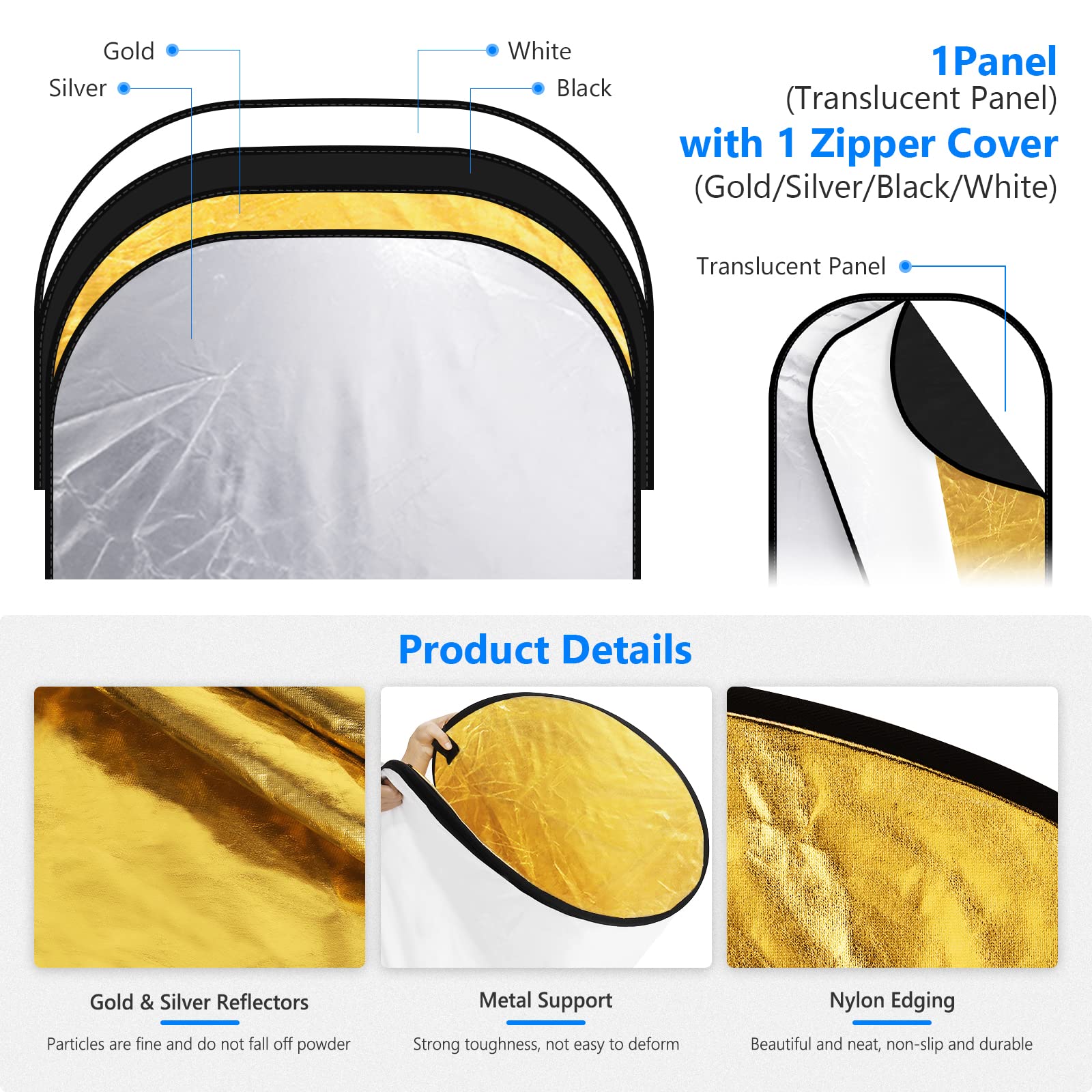 NEEWER Light Reflectors for Ph - Reflector Disc Silver 리뷰 및 가격