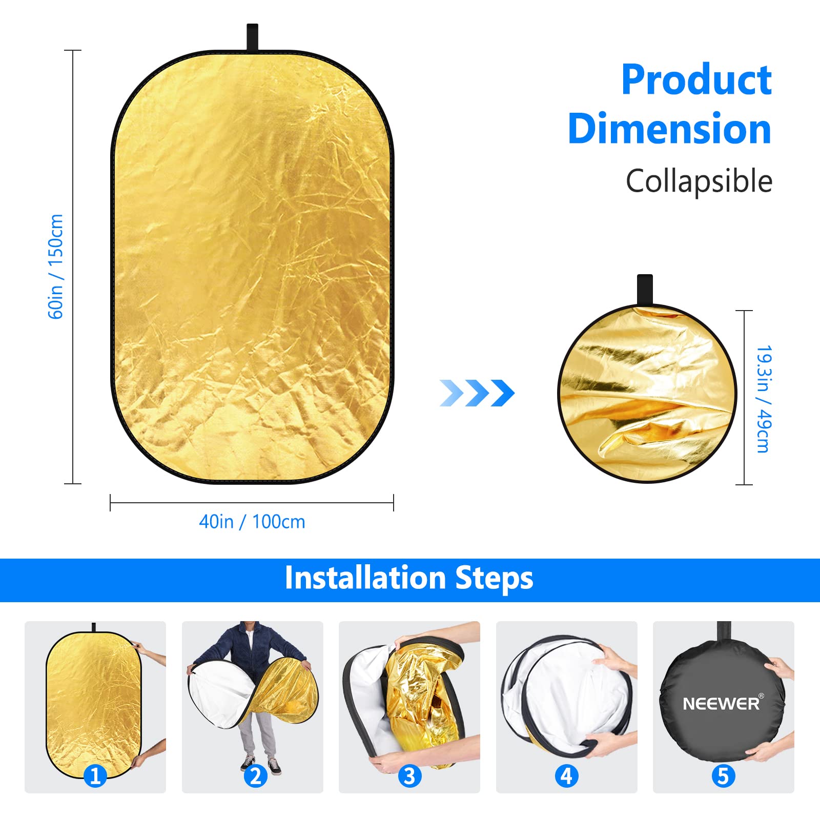 NEEWER Light Reflectors for Ph - Reflector Disc Silver 리뷰 및 가격