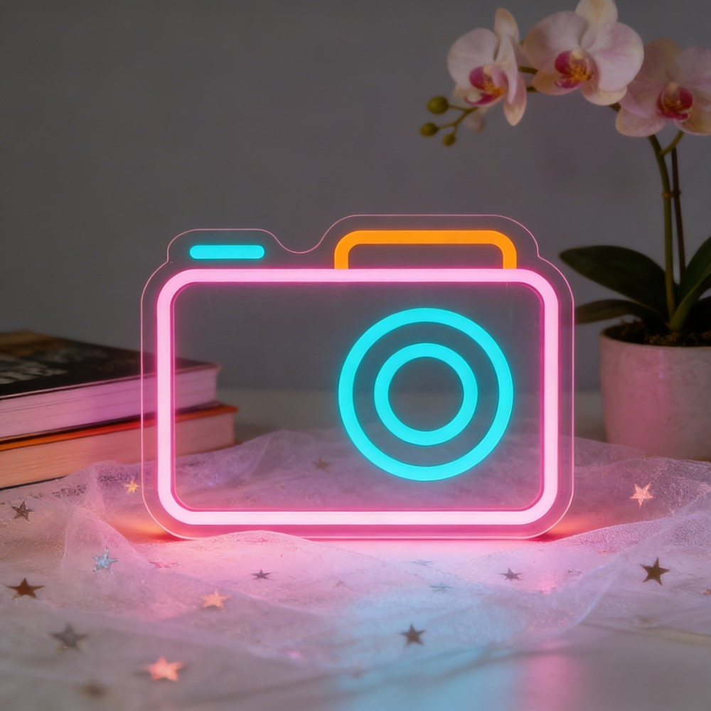 Camera Neon Sign LED Wall Art  - Photography Studio Lighting Set Up 리뷰 및 가격