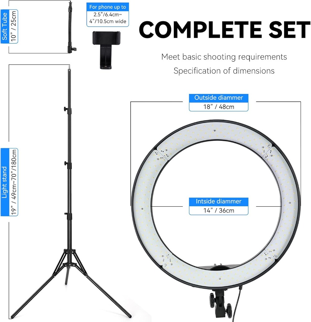 18-Inch 55W Ring Light with 24 - Photography Lighting Bag 리뷰 및 가격