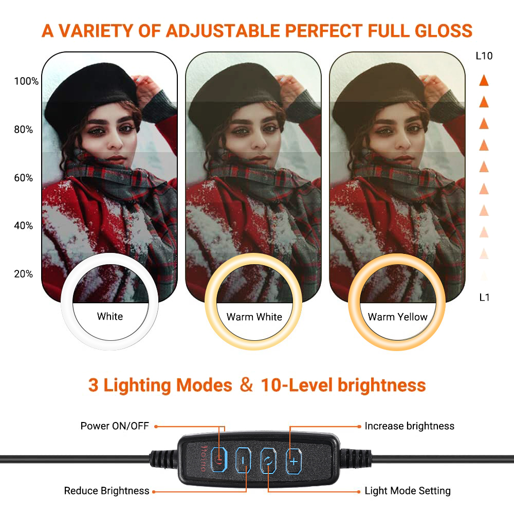 26cm 10 inch Led Ring Selfie L - Photography Video Lighting Kit 리뷰 및 가격