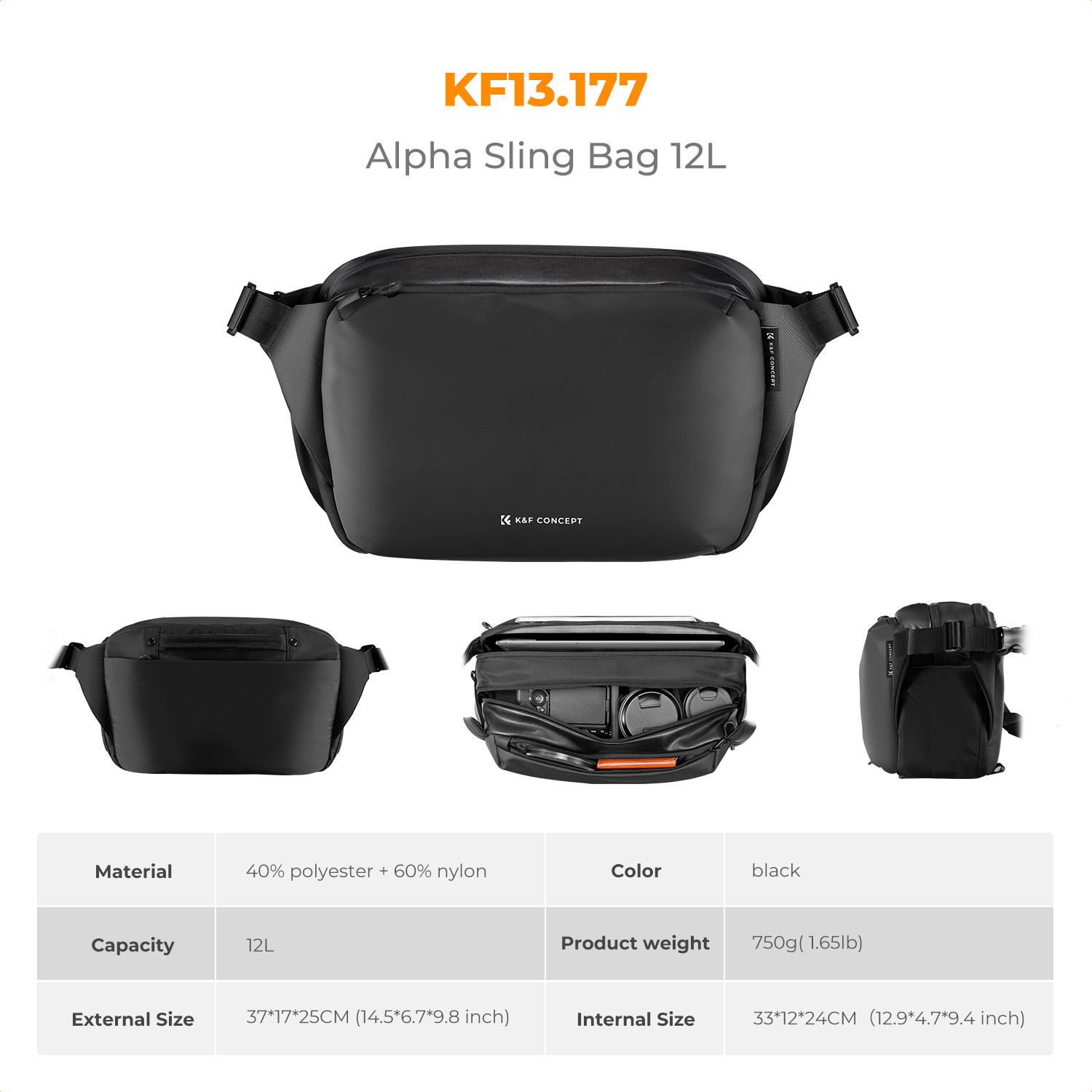 K&F CONCEPT 12L/10L Camera Sli - Photography Lighting Bag 리뷰 및 가격