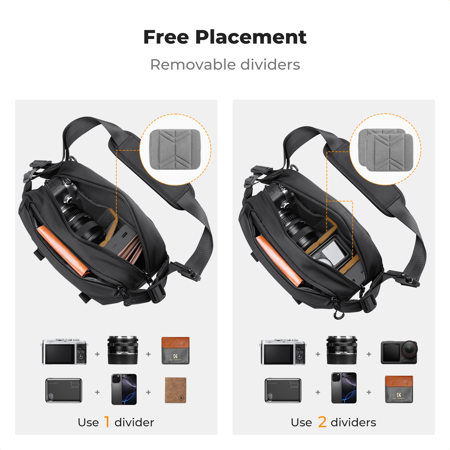 K&F CONCEPT 4L Camera Sling Ba - Photography Lighting Bag 리뷰 및 가격